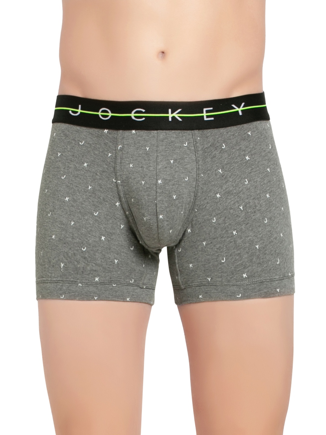 

Jockey Men Grey Melange & White Printed Trunks NY02-0105-NYC08