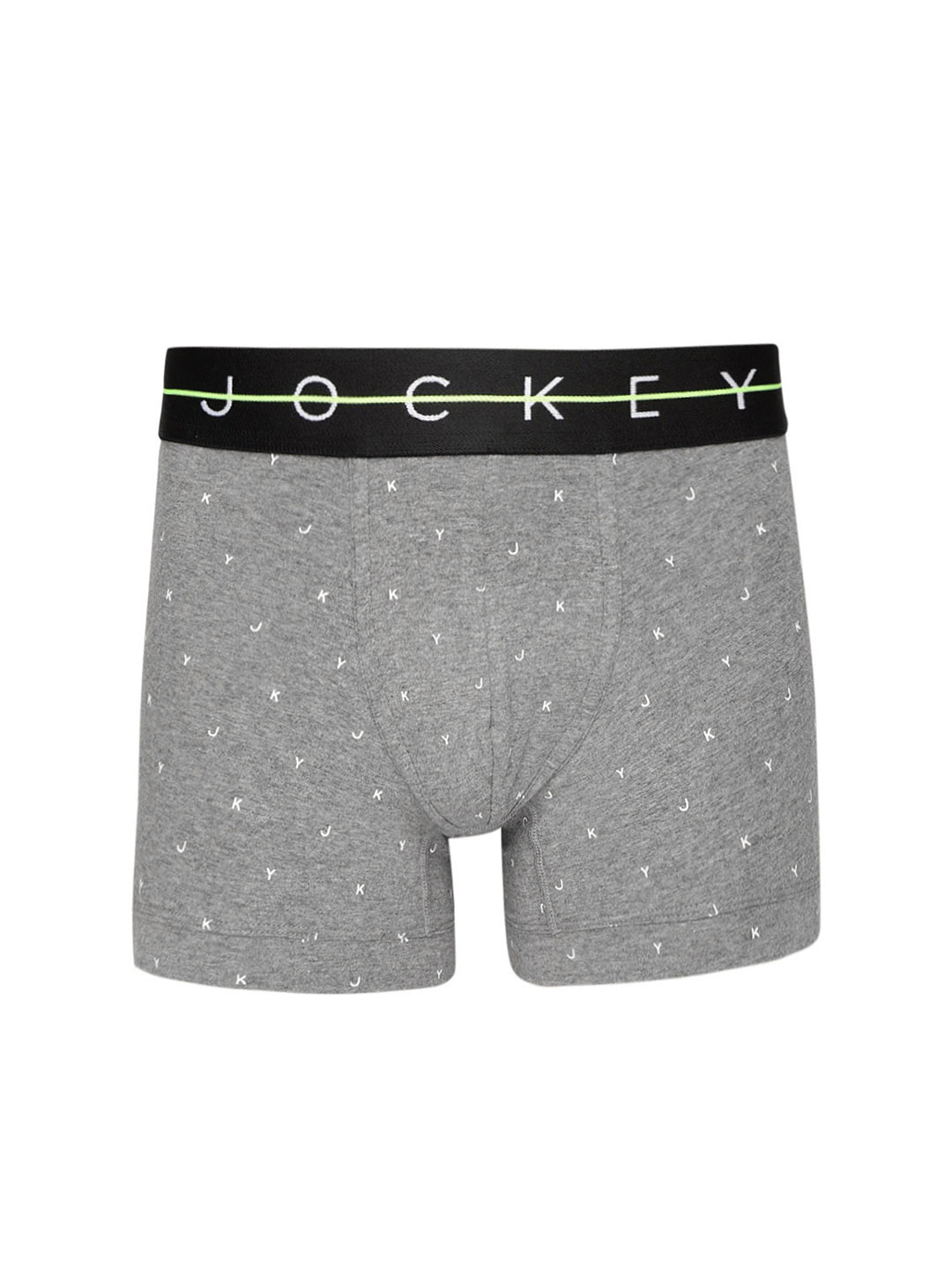 

Jockey Men Grey Melange & White Typography Printed Trunks NY02-0105-NYC08