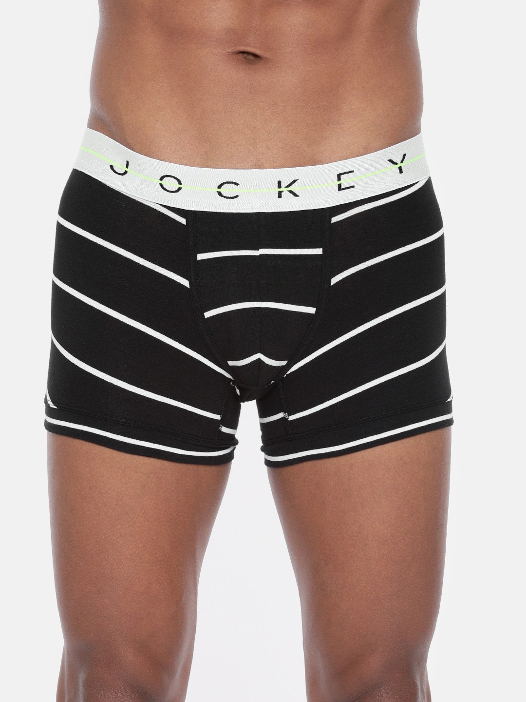

Jockey Men Black & White Striped Trunks NY02-0105-NYC05