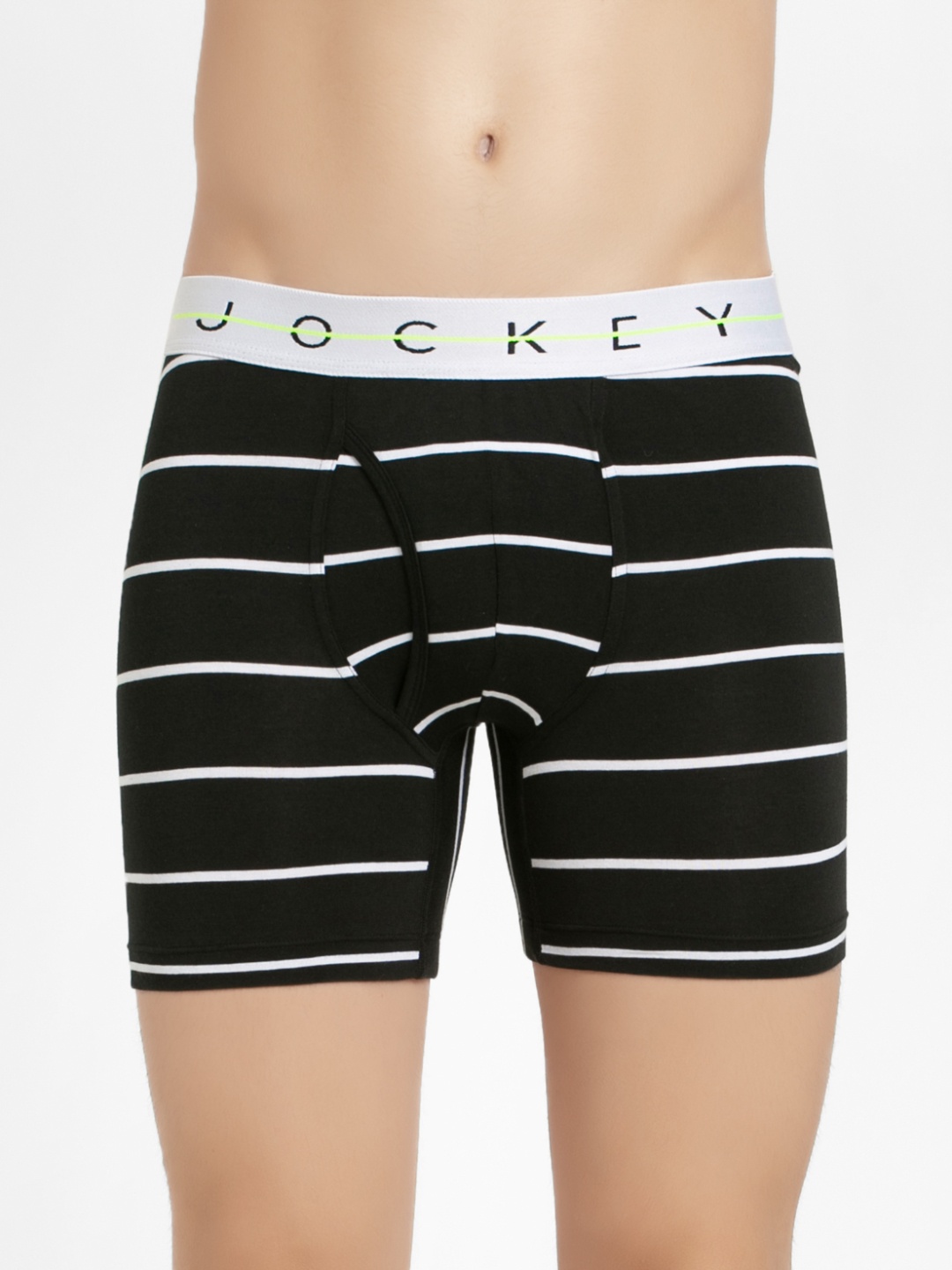 

Jockey Men Black & White Striped Trunks NY03-0105-NYC05