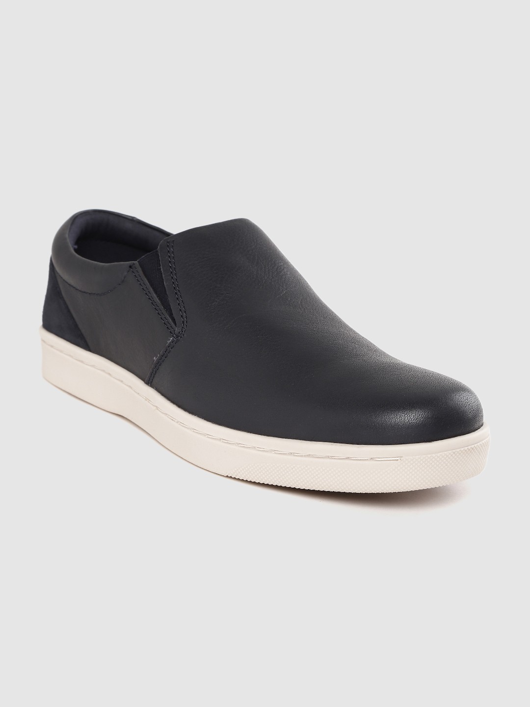 

Clarks Men Navy Blue Leather Slip-On Sneakers