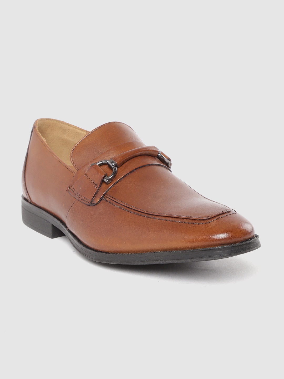 

Clarks Men Tan Brown Solid Leather Formal Slip-Ons