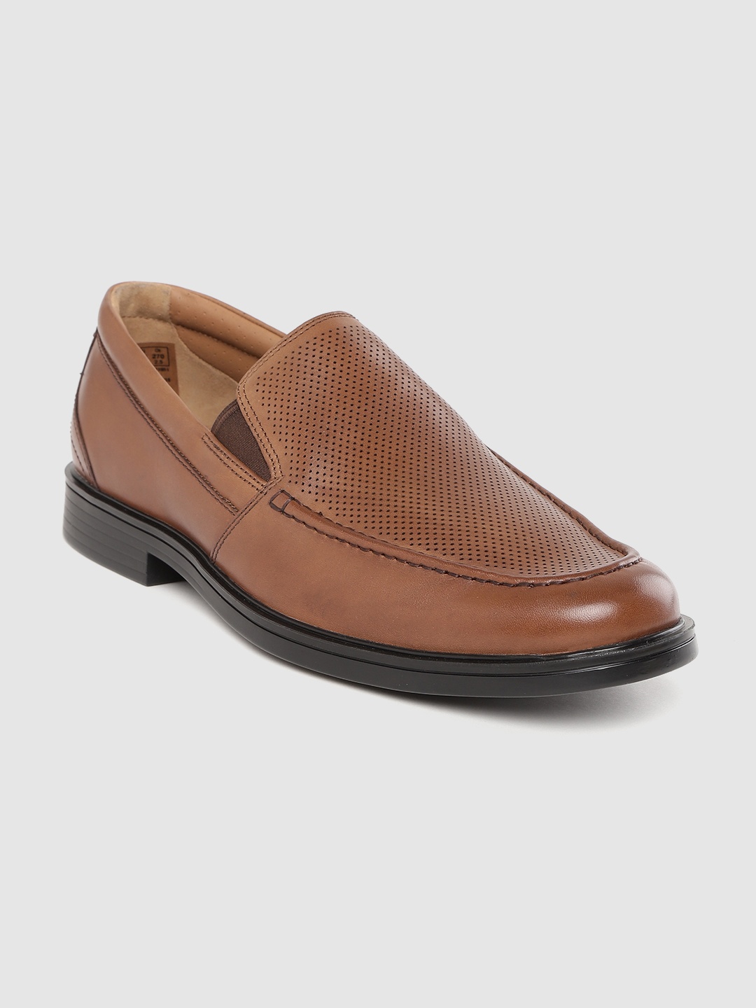 

Clarks Men Brown Perforated Leather Formal Loafers
