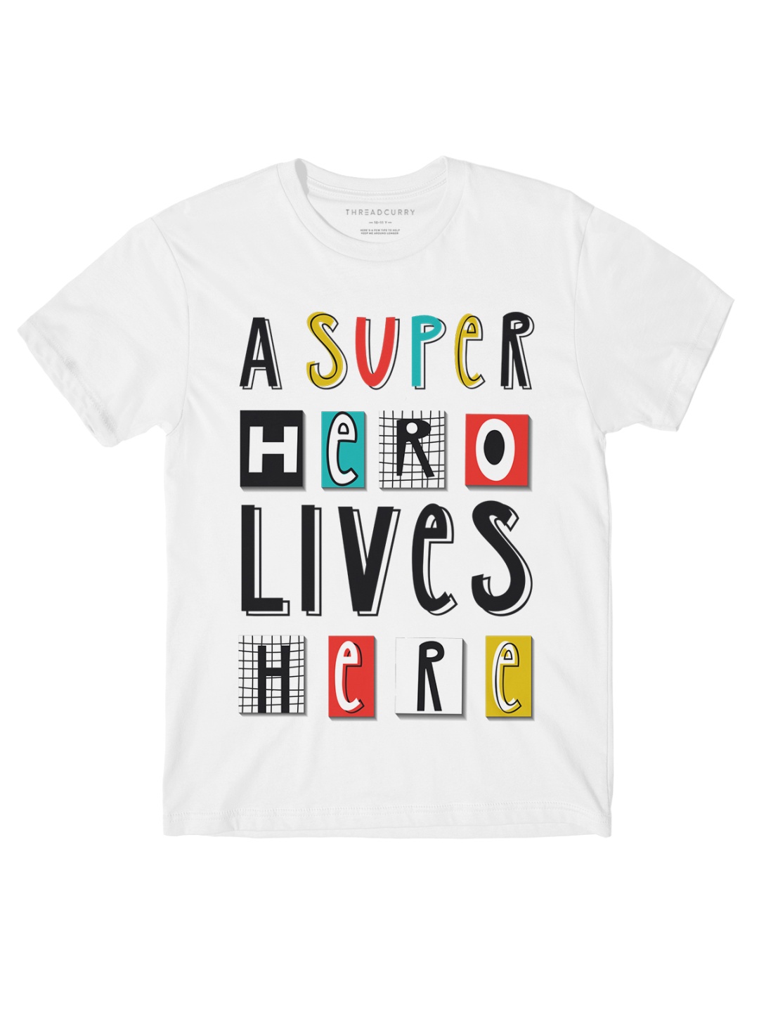 

THREADCURRY Boys White Printed Round Neck T-shirt