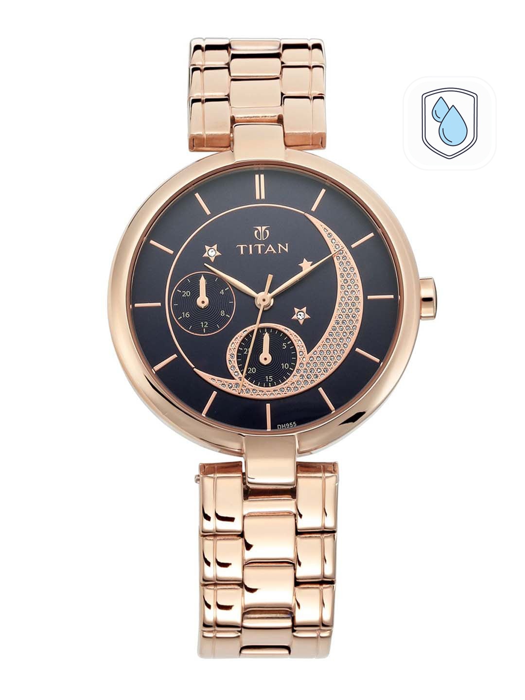 

Titan Women Pink & Black Analogue Watch NK95086WM01