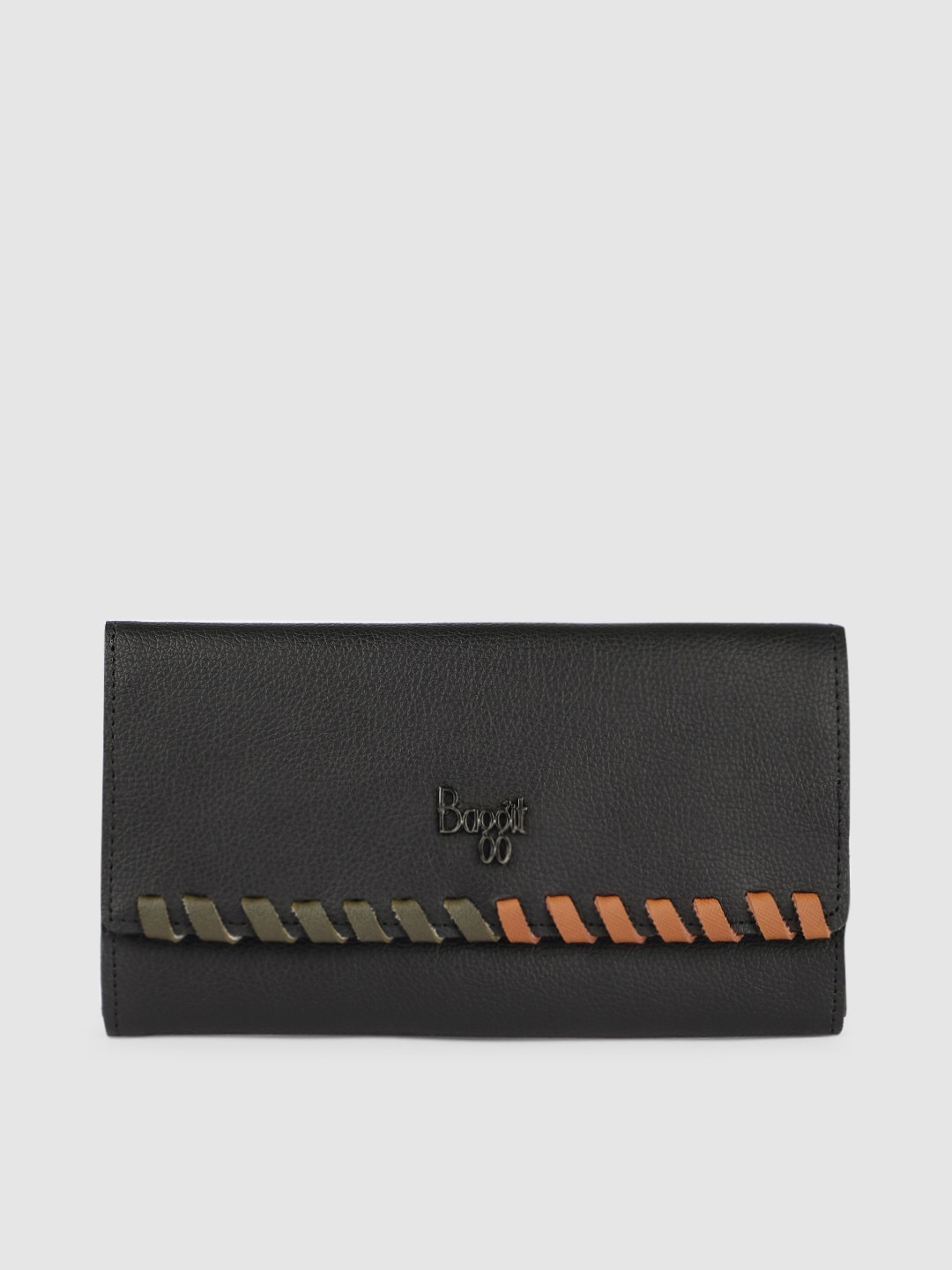 

Baggit Women Black Solid Three Fold Wallet