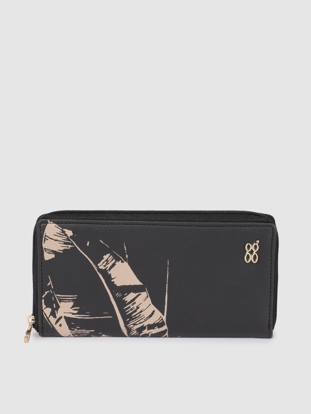 

Baggit Women Black Printed Zip Around Wallet