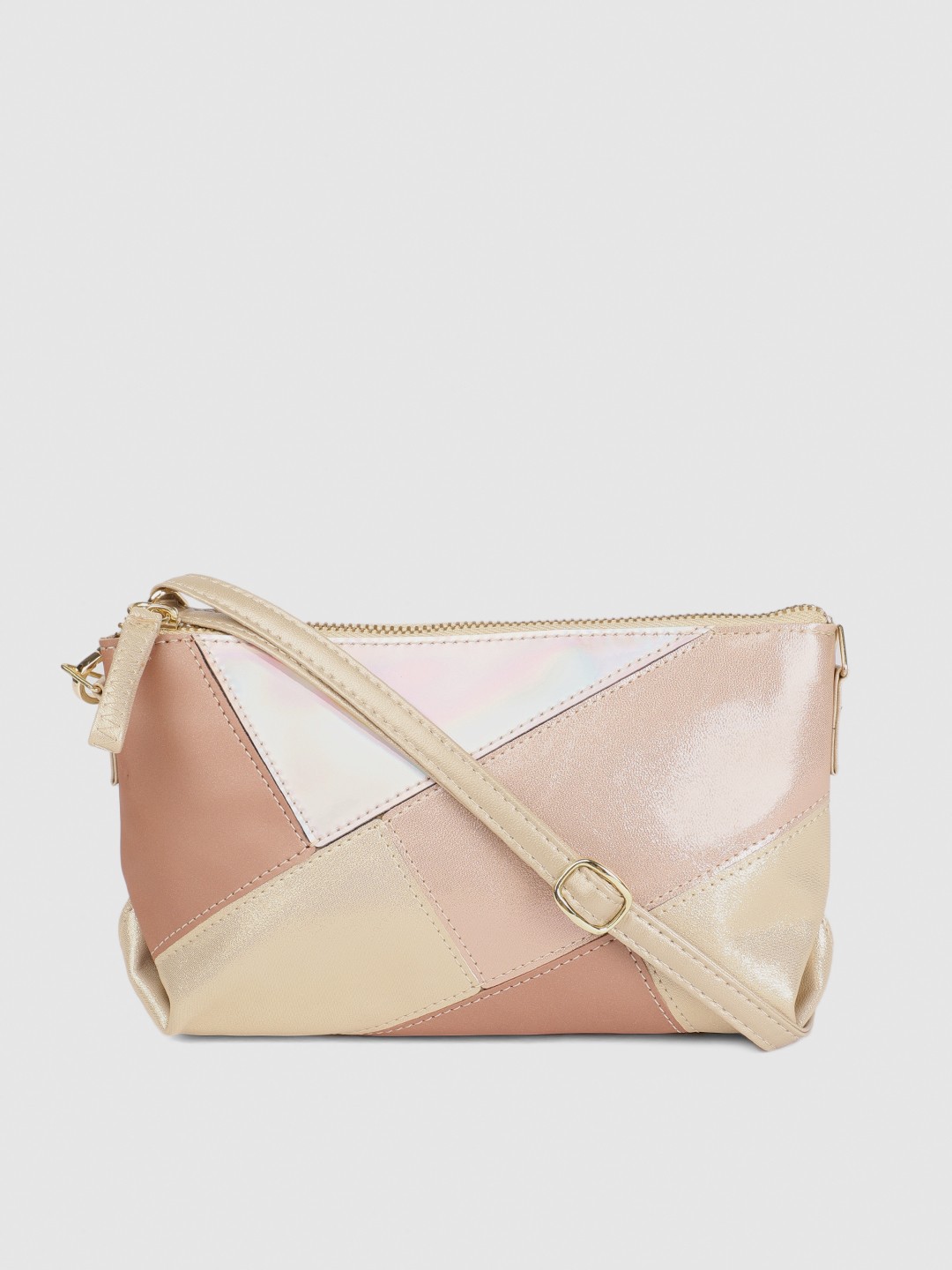 

Baggit Gold-Toned & Silver Colourblocked Purse
