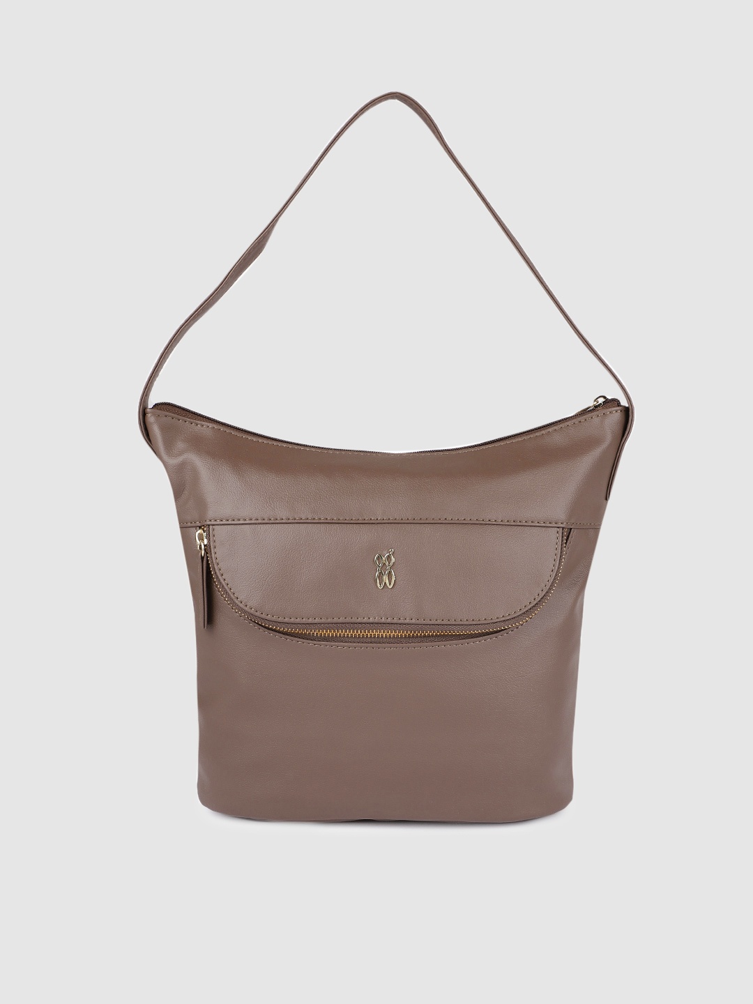 

Baggit Tan Solid Hobo Bag