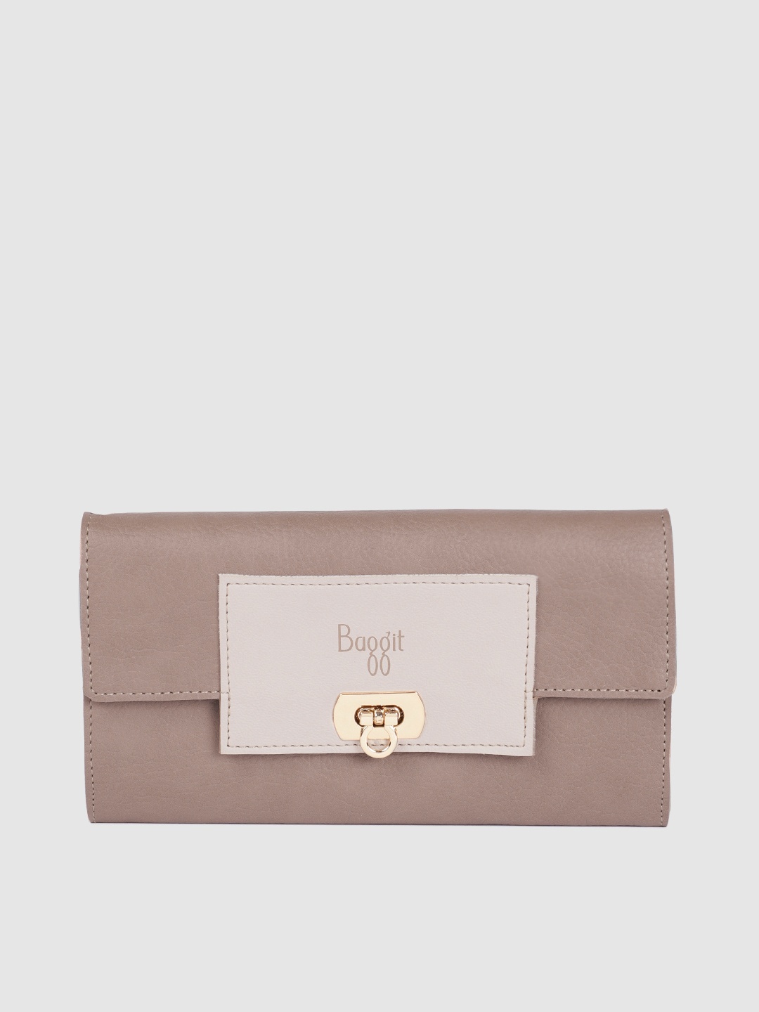 

Baggit Women Beige Solid Three Fold Wallet