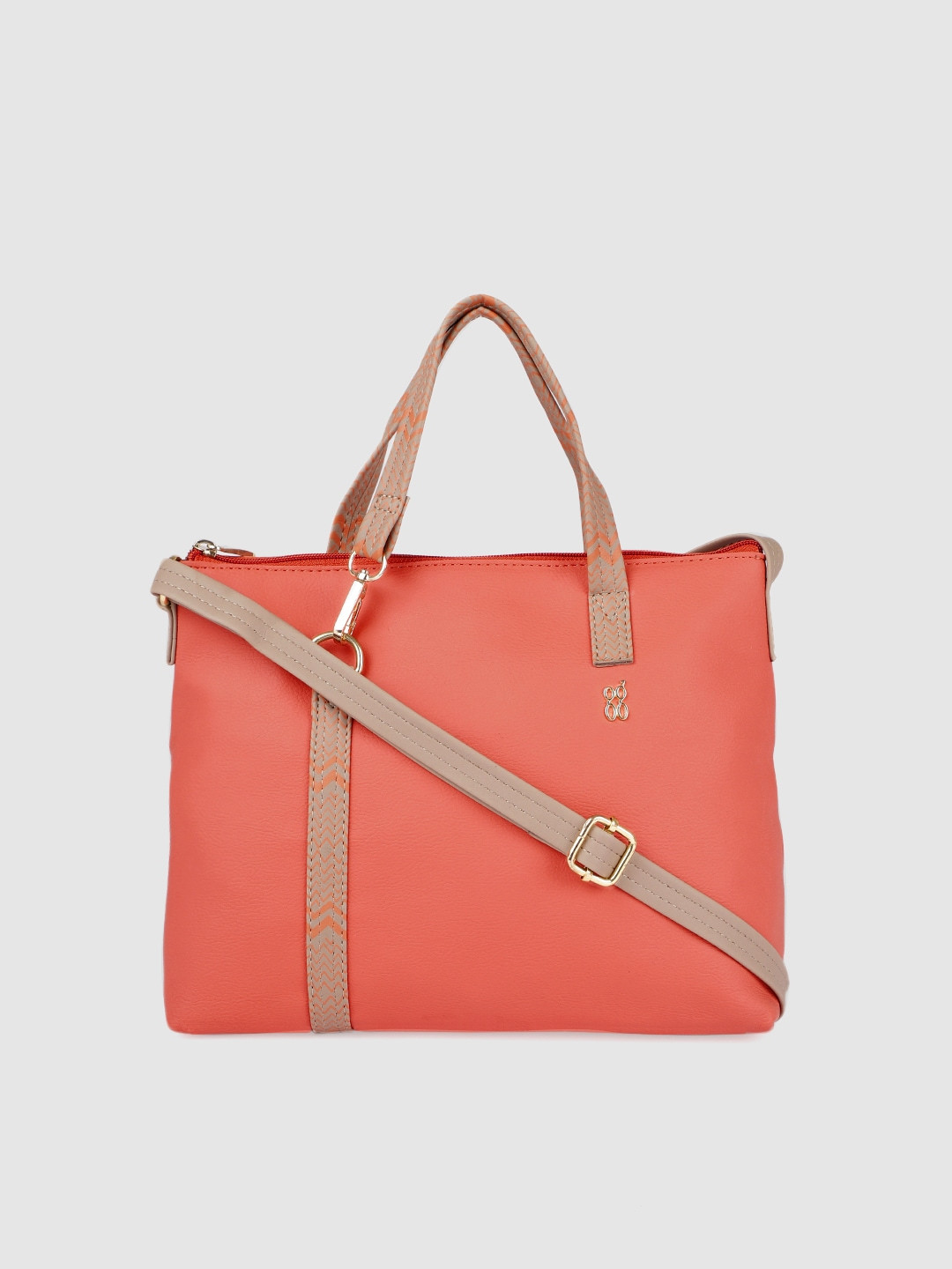 

Baggit Coral Peach Solid Handheld Bag