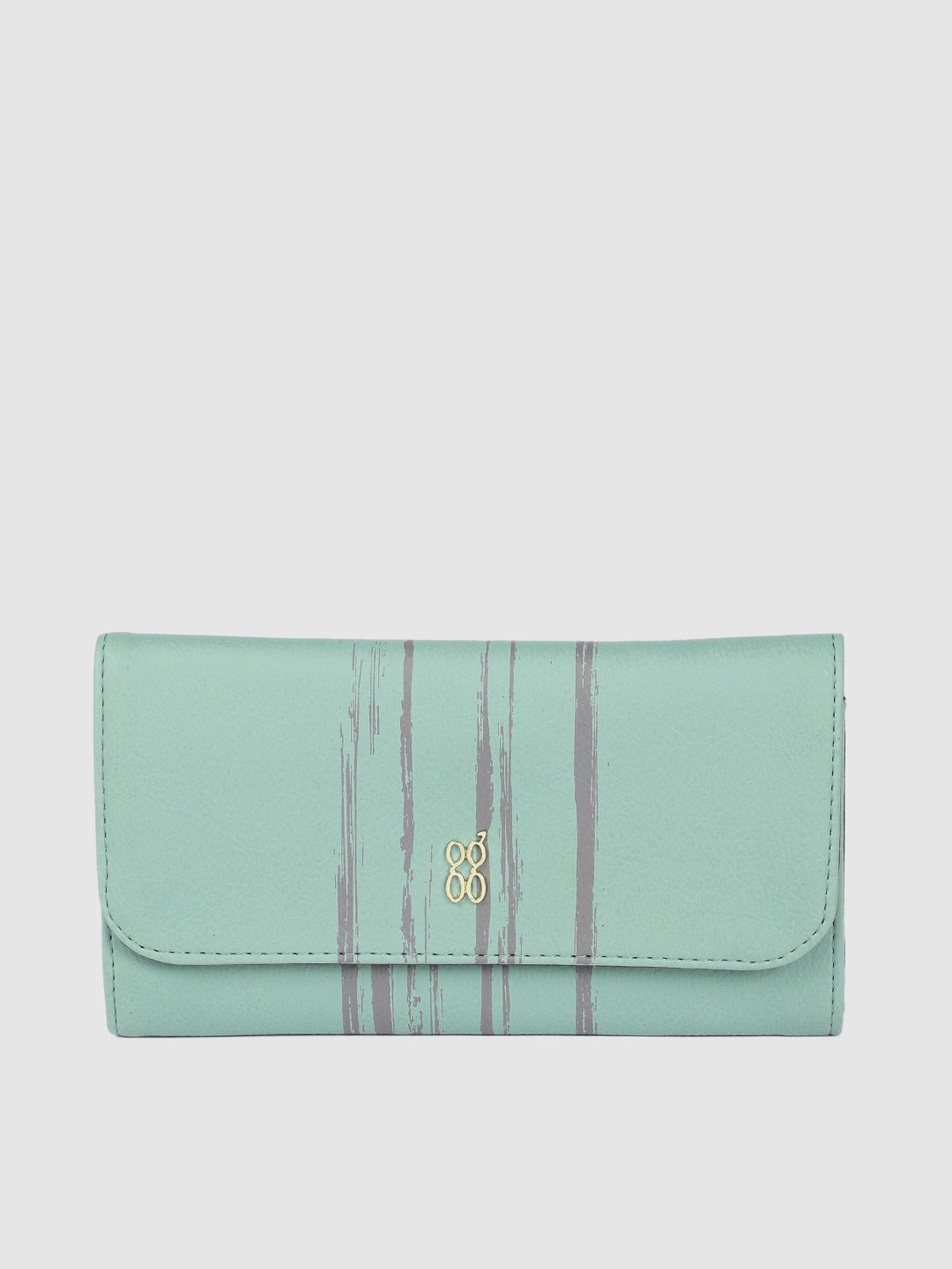 

Baggit Women Blue & Grey Printed Three Fold Wallet