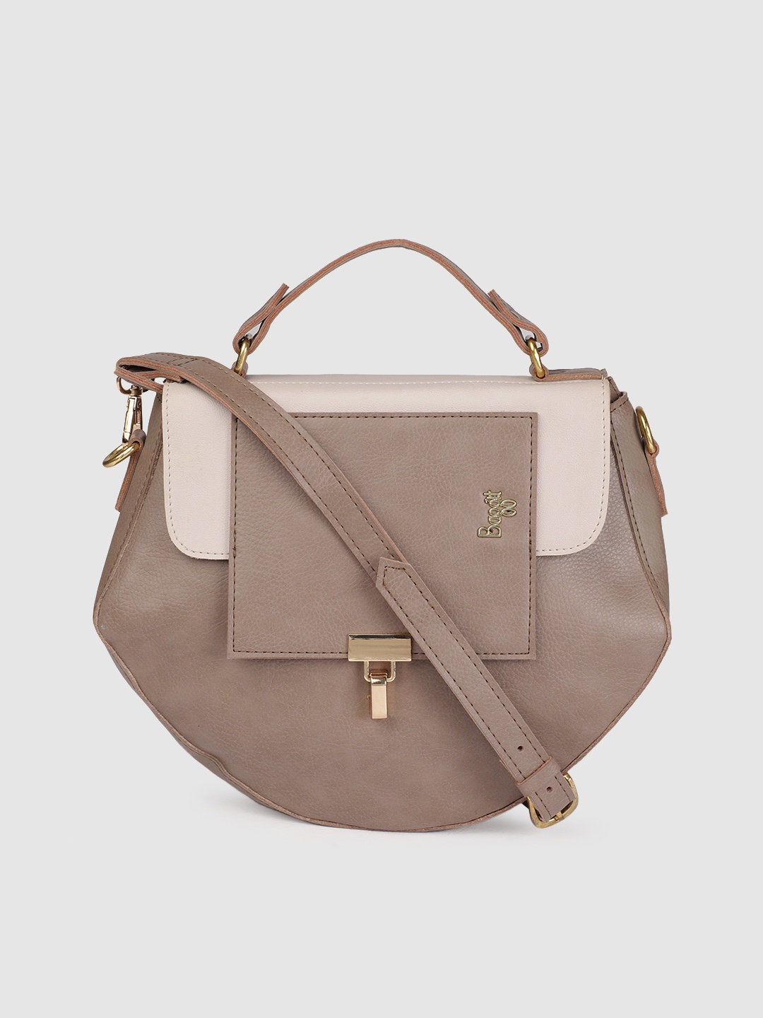 

Baggit Beige & Brown Colourblocked Satchel