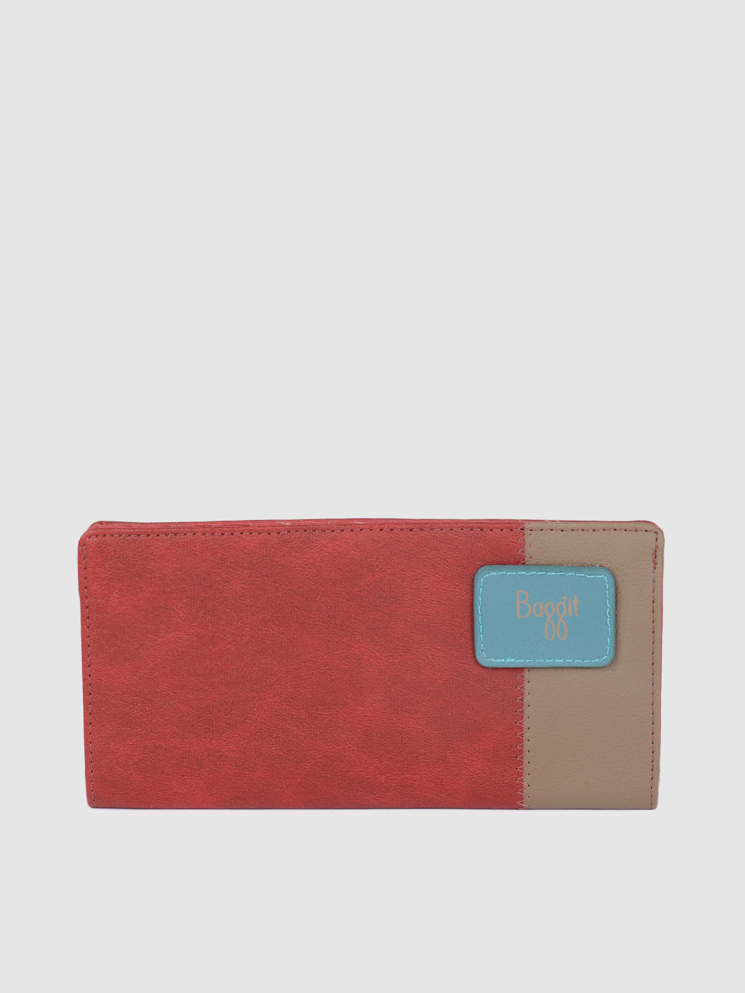 

Baggit Women Red & Beige Colourblocked Two Fold Wallet