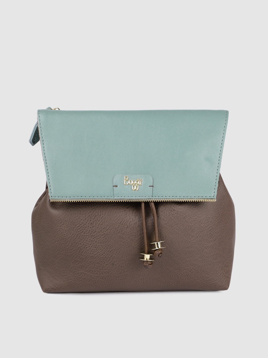 

Baggit Women Brown & Teal-Blue Colorblocked Backpack