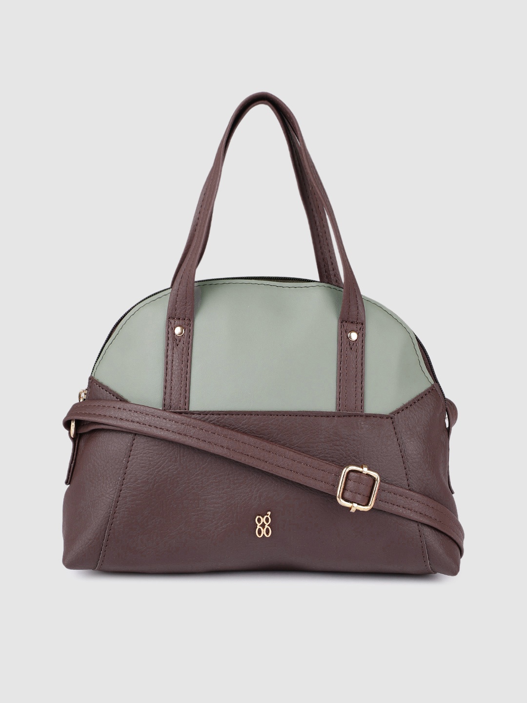 

Baggit Brown & Grey Colourblocked Handheld Bag