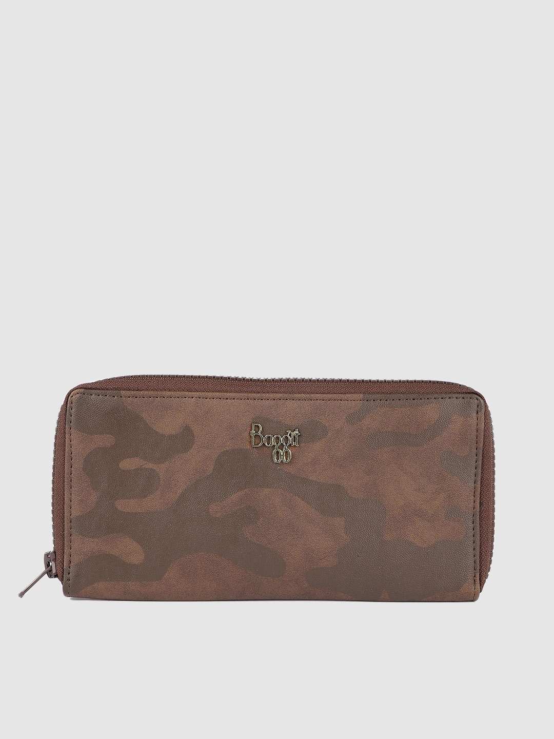 

Baggit Women Brown Camouflage Printed Zip Around Wallet