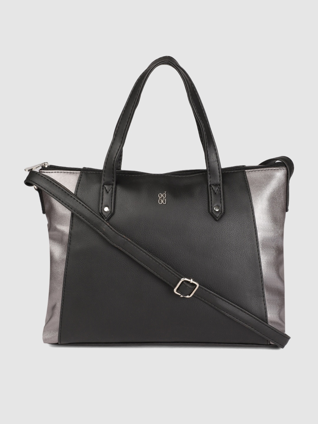 

Baggit Black & Gunmetal-Toned Colourblocked Sling Bag