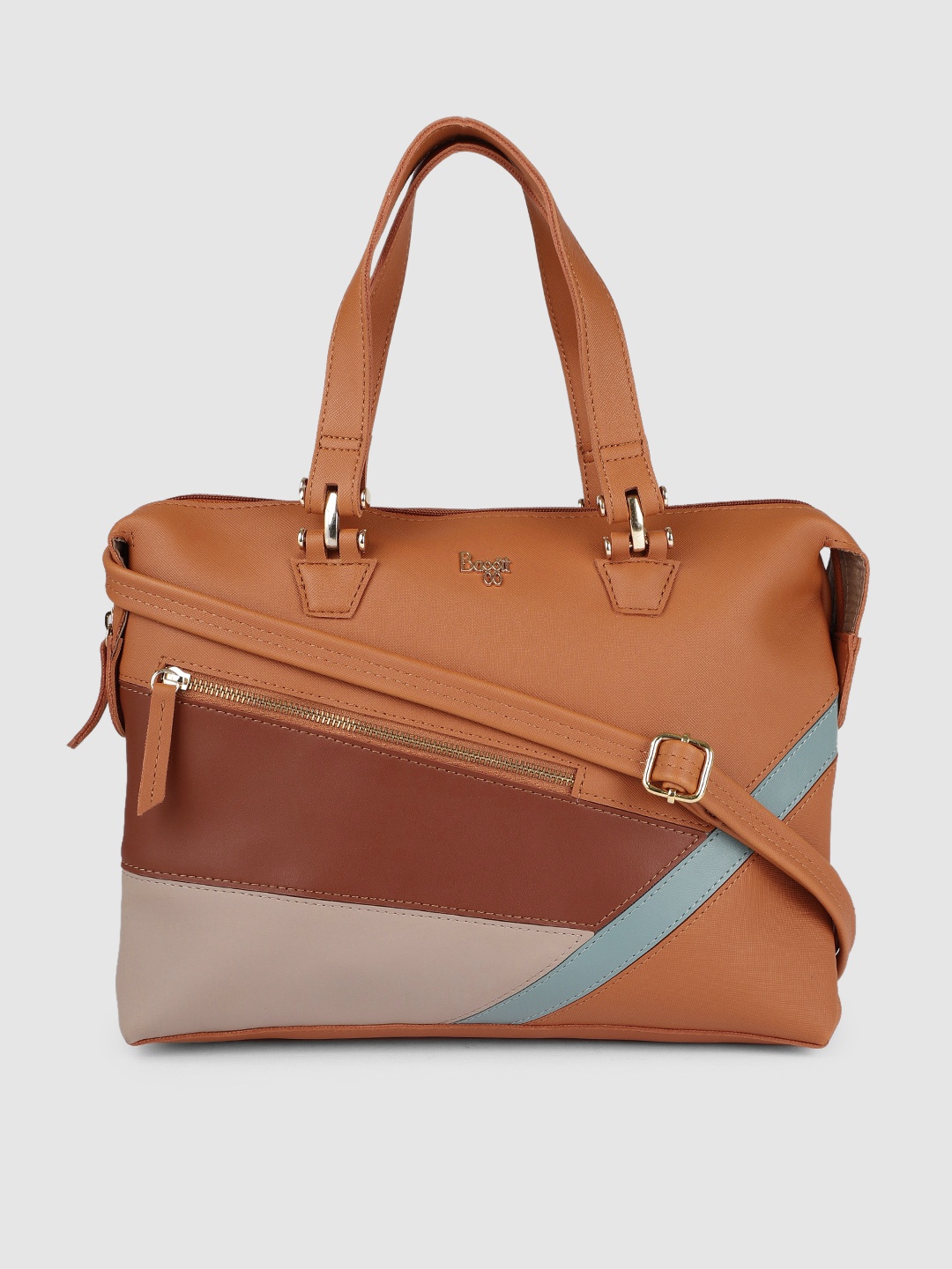 

Baggit Tan Brown Solid Handheld Bag
