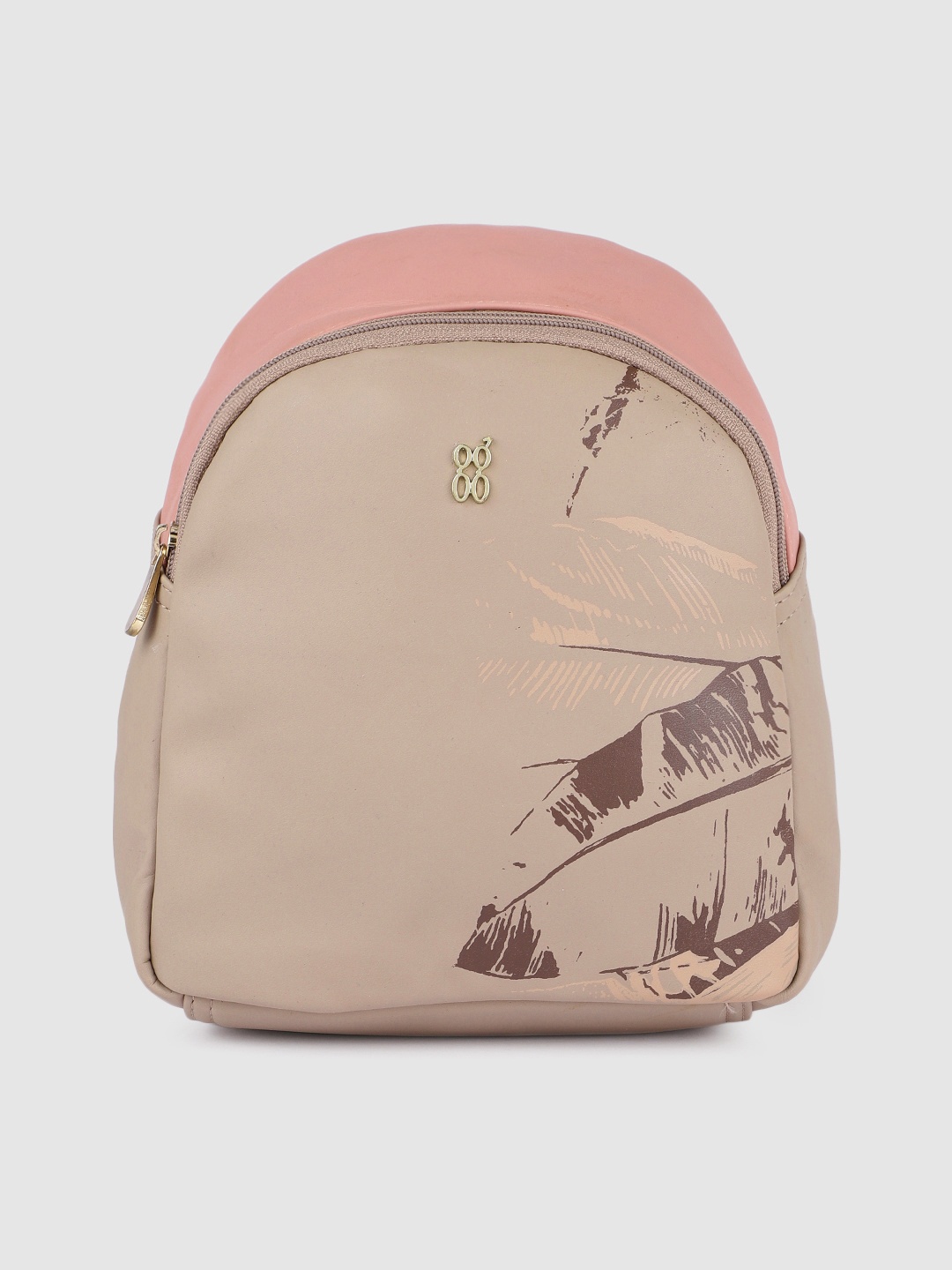 

Baggit Beige & Pink Printed Sling Bag
