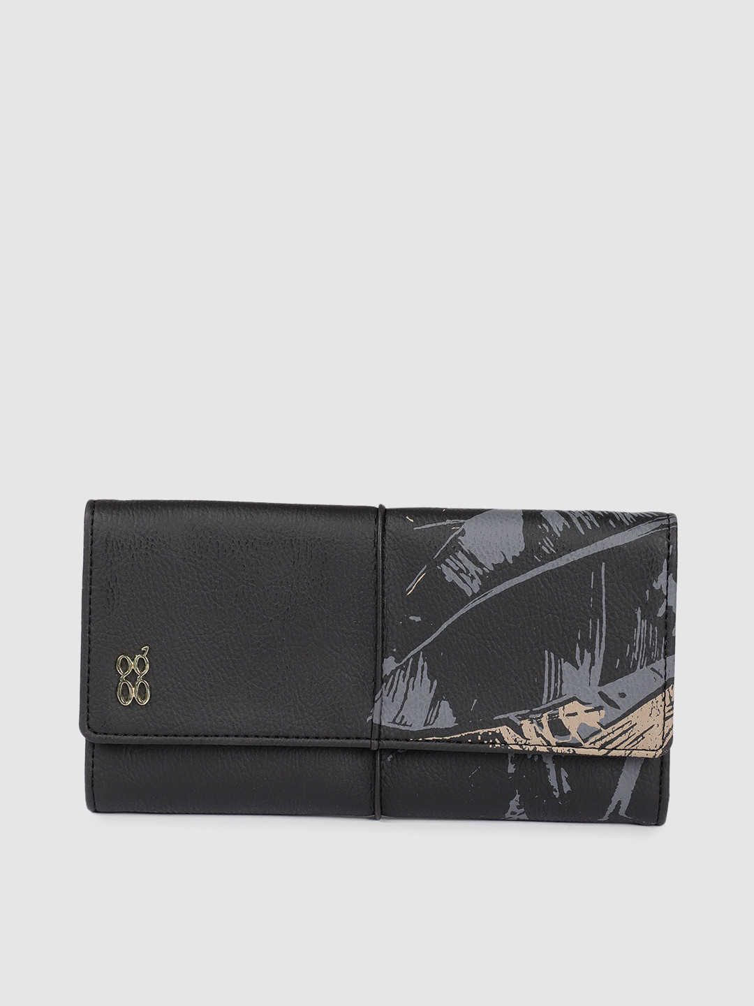 

Baggit Women Black Printed Three Fold Wallet