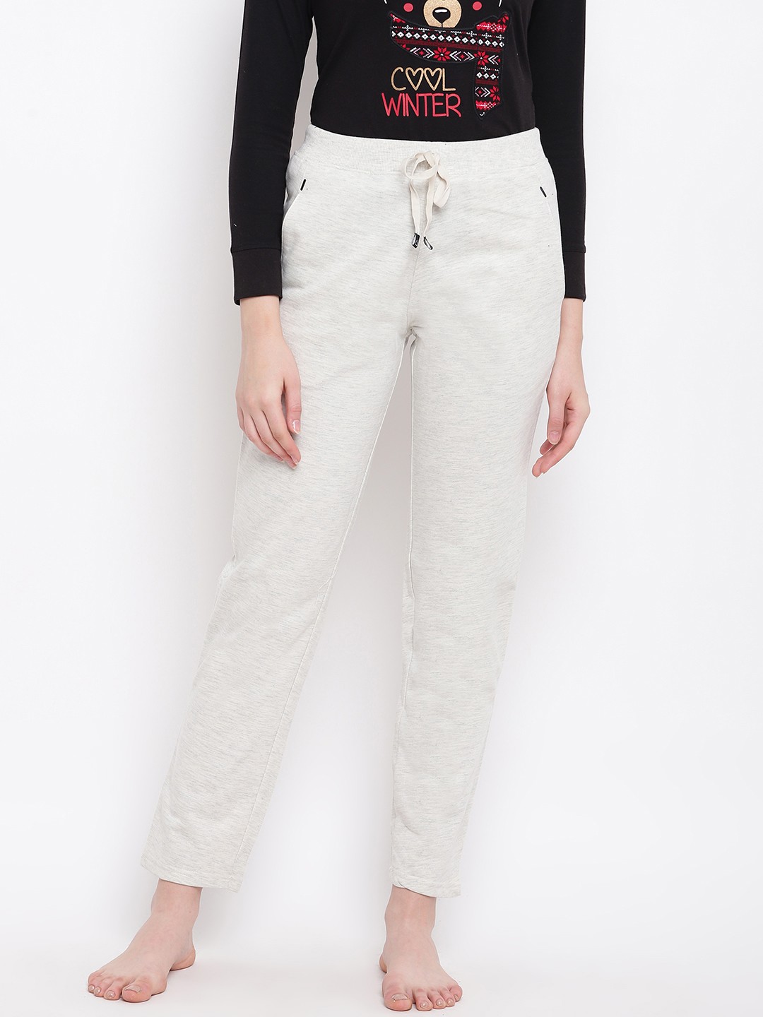 

Sweet Dreams Women Off-White Solid Lounge Pants