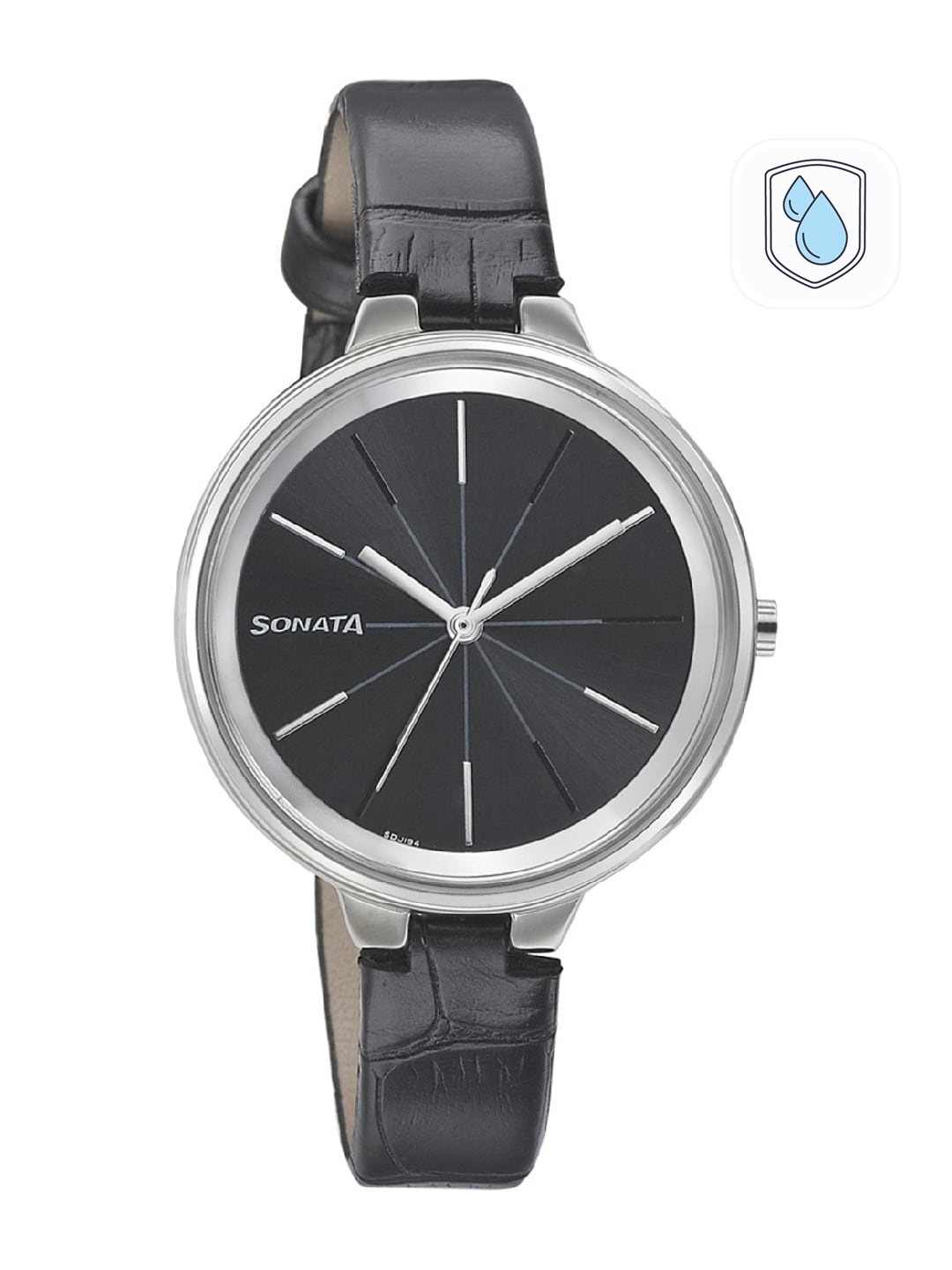 

Sonata Women Black Analogue Watch 8159SL02