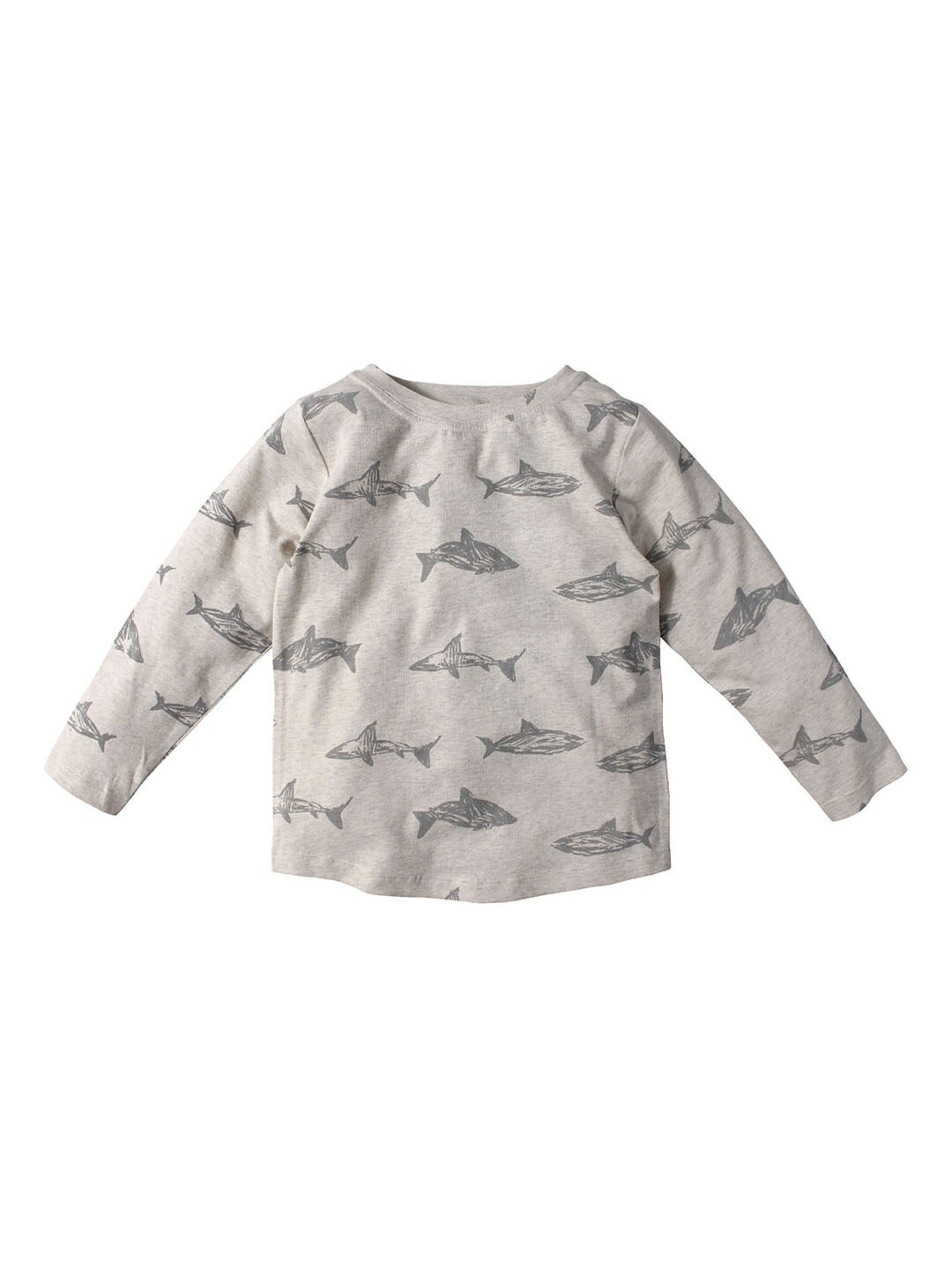 

Nino Bambino Girls Grey Printed Round Neck Organic Cotton T-shirt