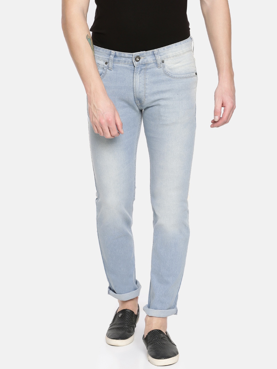 

Pepe Jeans Men Blue Robert Vapour Slim Fit Low-Rise Clean Look Stretchable Jeans