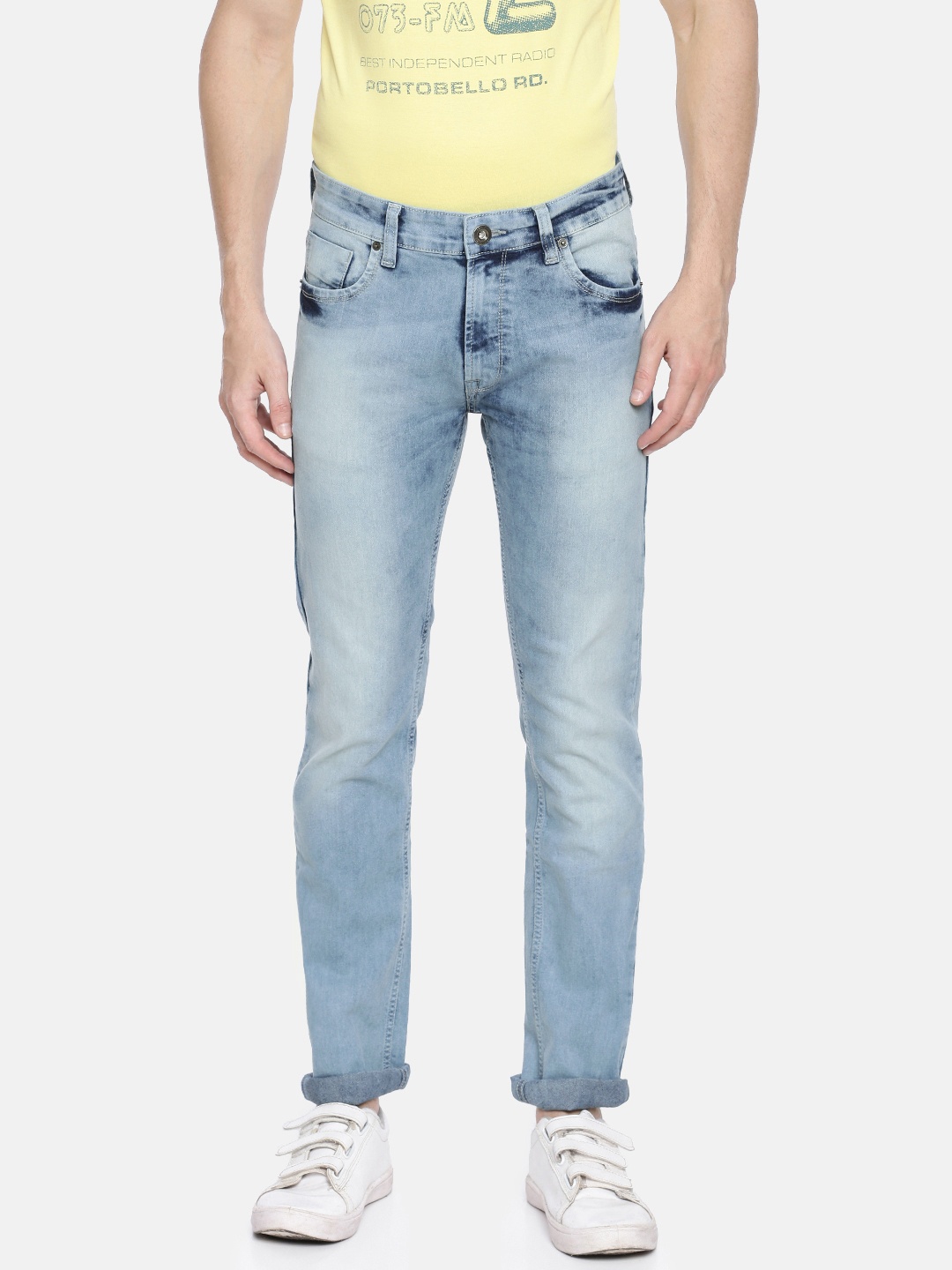 

Pepe Jeans Men Blue Vapour Slim Fit Low-Rise Clean Look Stretchable Jeans