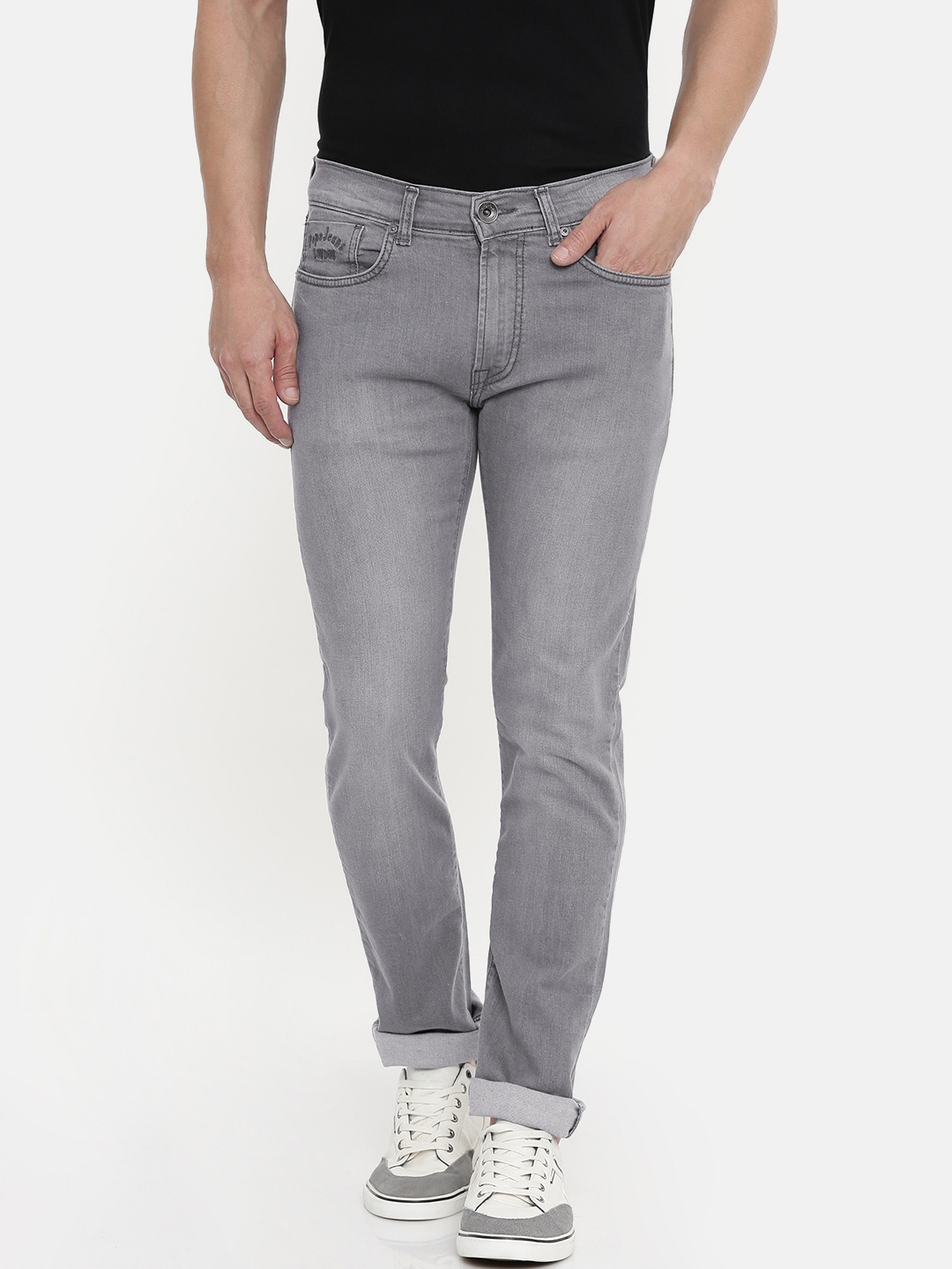 

Pepe Jeans Men Grey Soho Skinny Fit Mid-Rise Clean Look Stretchable Jeans