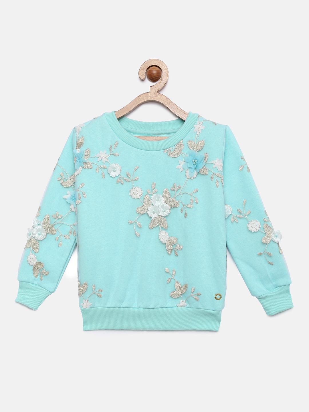 

Gini and Jony Girls Blue Self Design Sweatshirt
