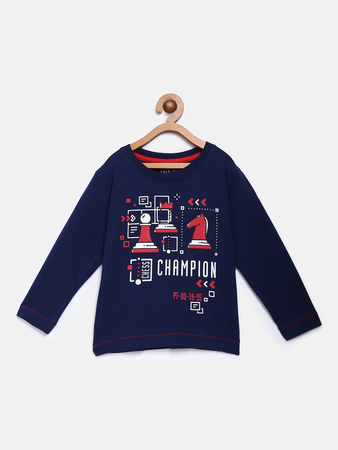 

Palm Tree Boys Navy Blue Printed Round Neck T-shirt