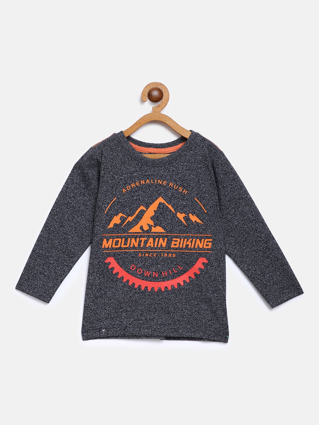 

Palm Tree Boys Charcoal Grey Printed Round Neck T-shirt