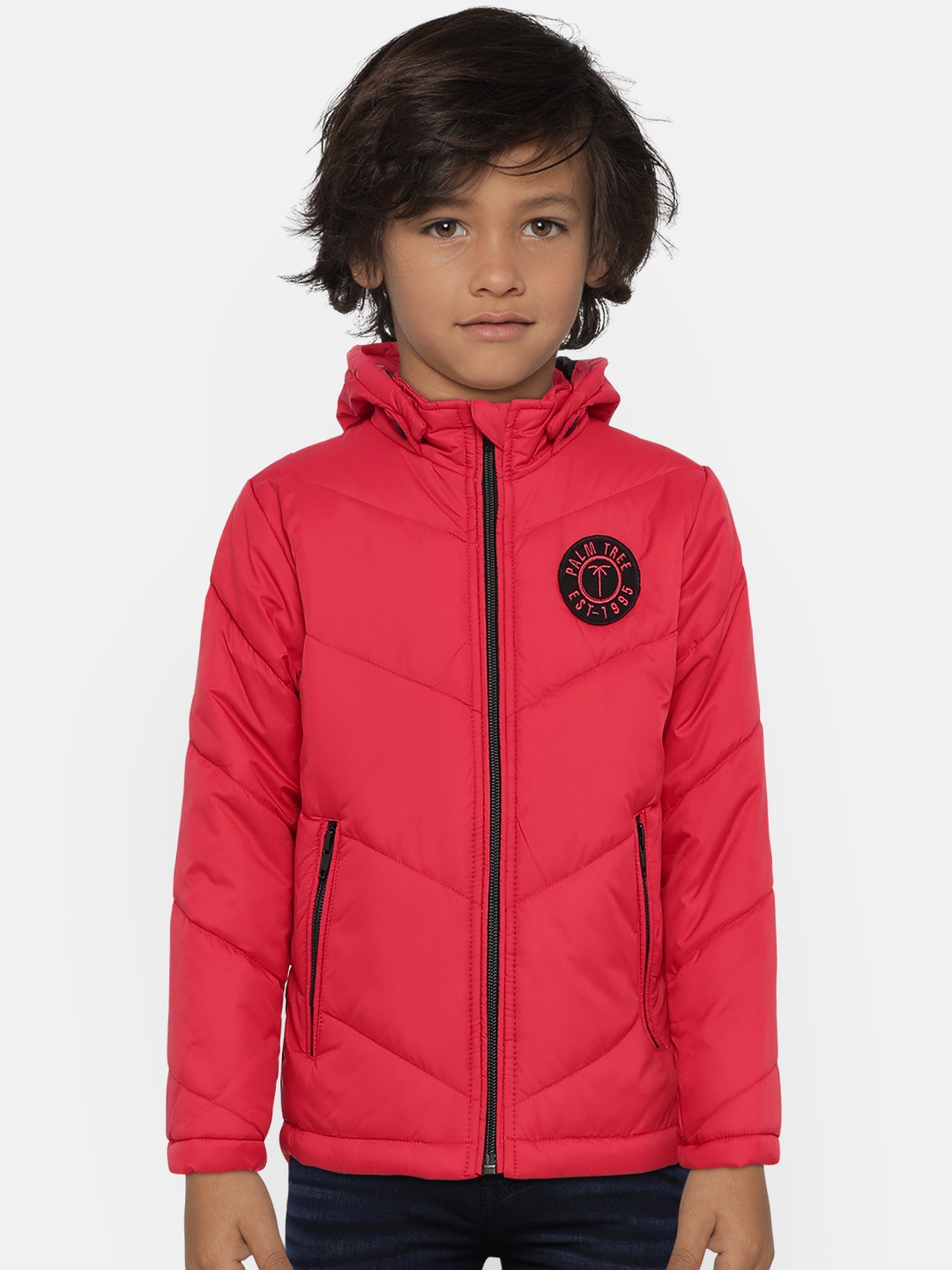 

Palm Tree Boys Red Solid Puffer Jacket