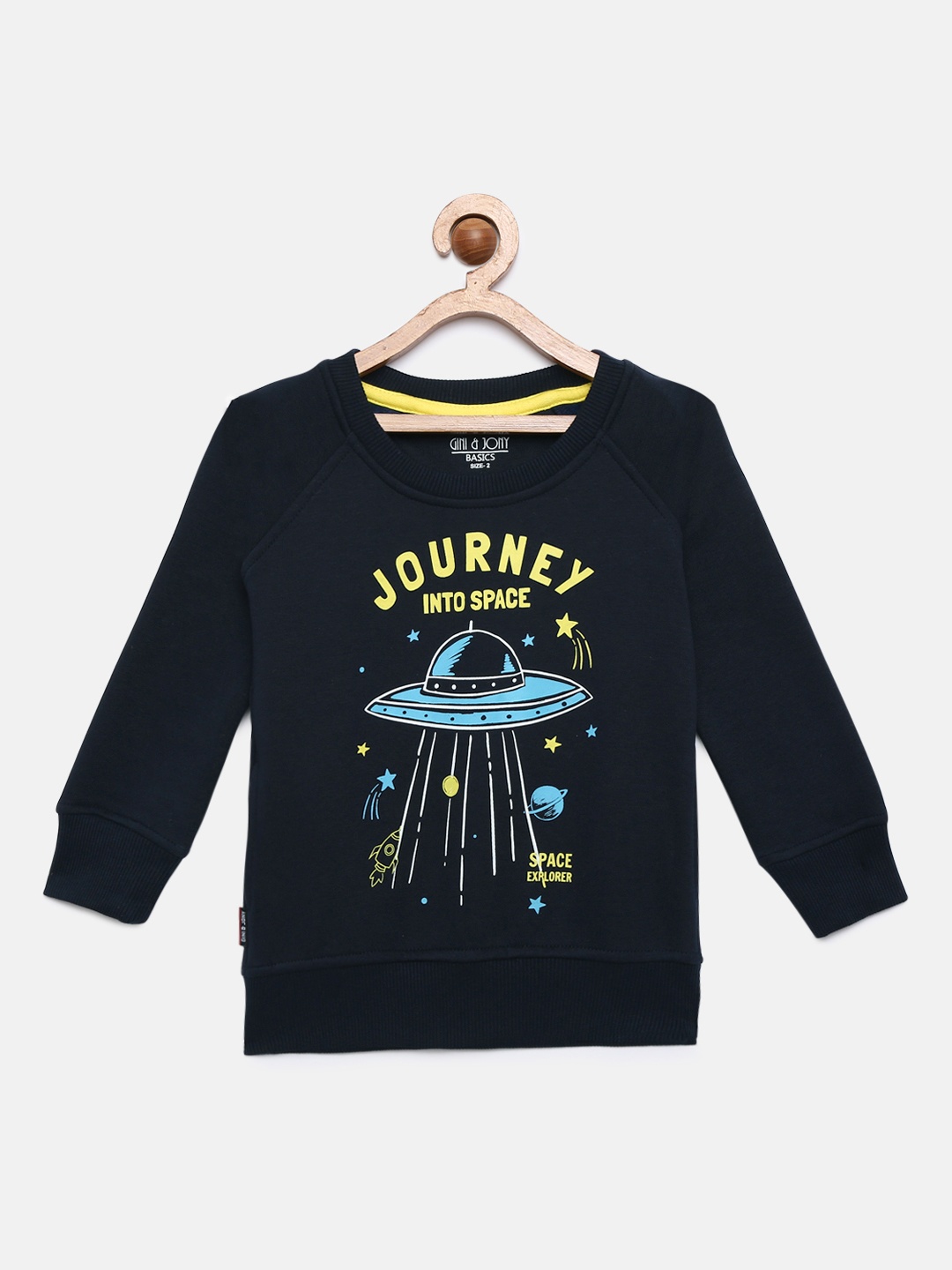 

Gini and Jony Boys Navy Blue Printed Sweatshirt