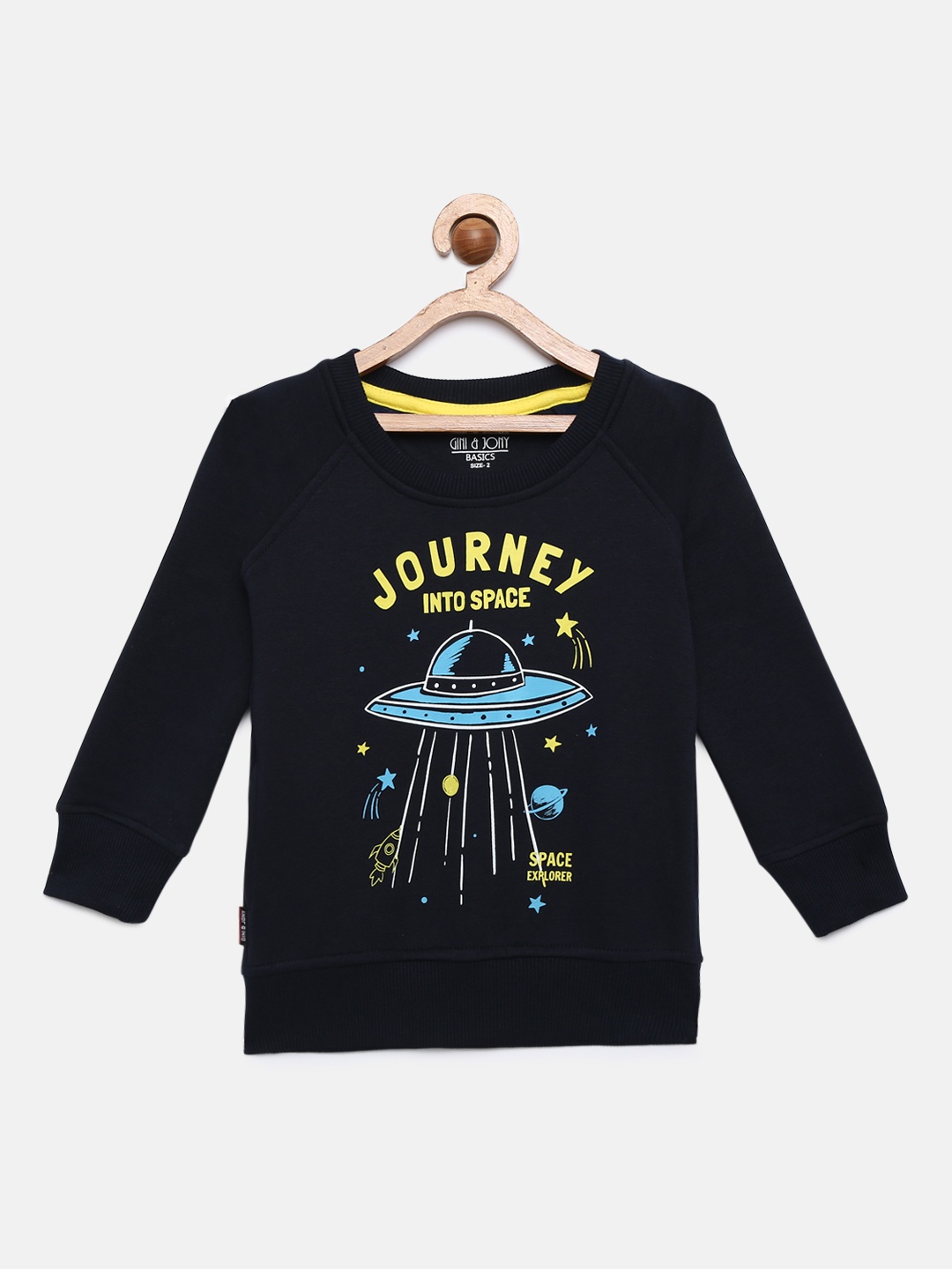 

Gini and Jony Boys Navy Blue Printed Sweatshirt