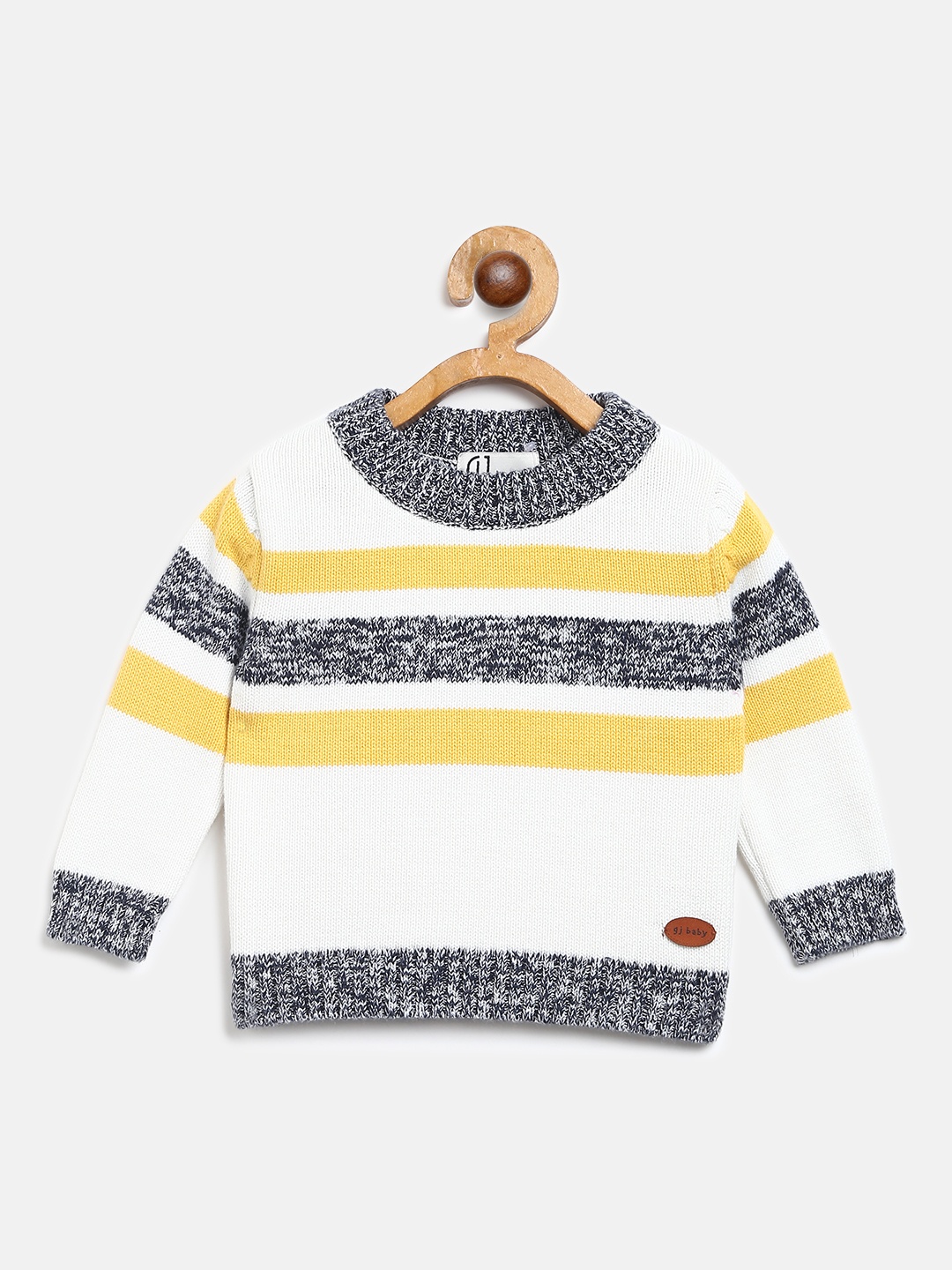 

Gini and Jony Boys White & Black Striped Pullover Sweater