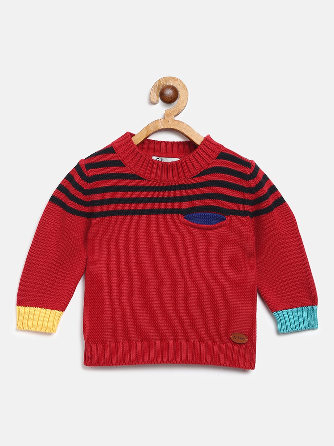 

Gini and Jony Boys Red & Black Striped Pullover Sweater