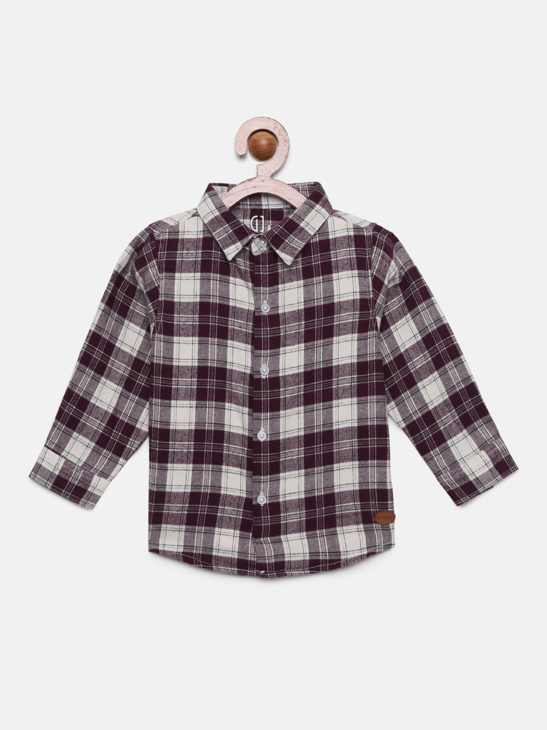 

Gini and Jony Boys Burgundy & Off-White Regular Fit Checked Casual Shirt