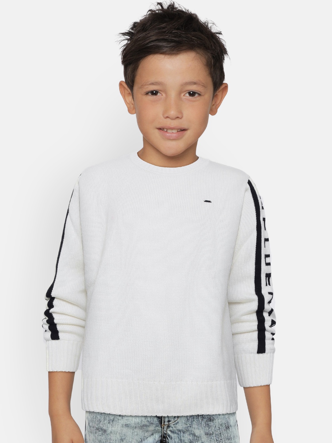 

Gini and Jony Boys White Solid Pullover Sweater