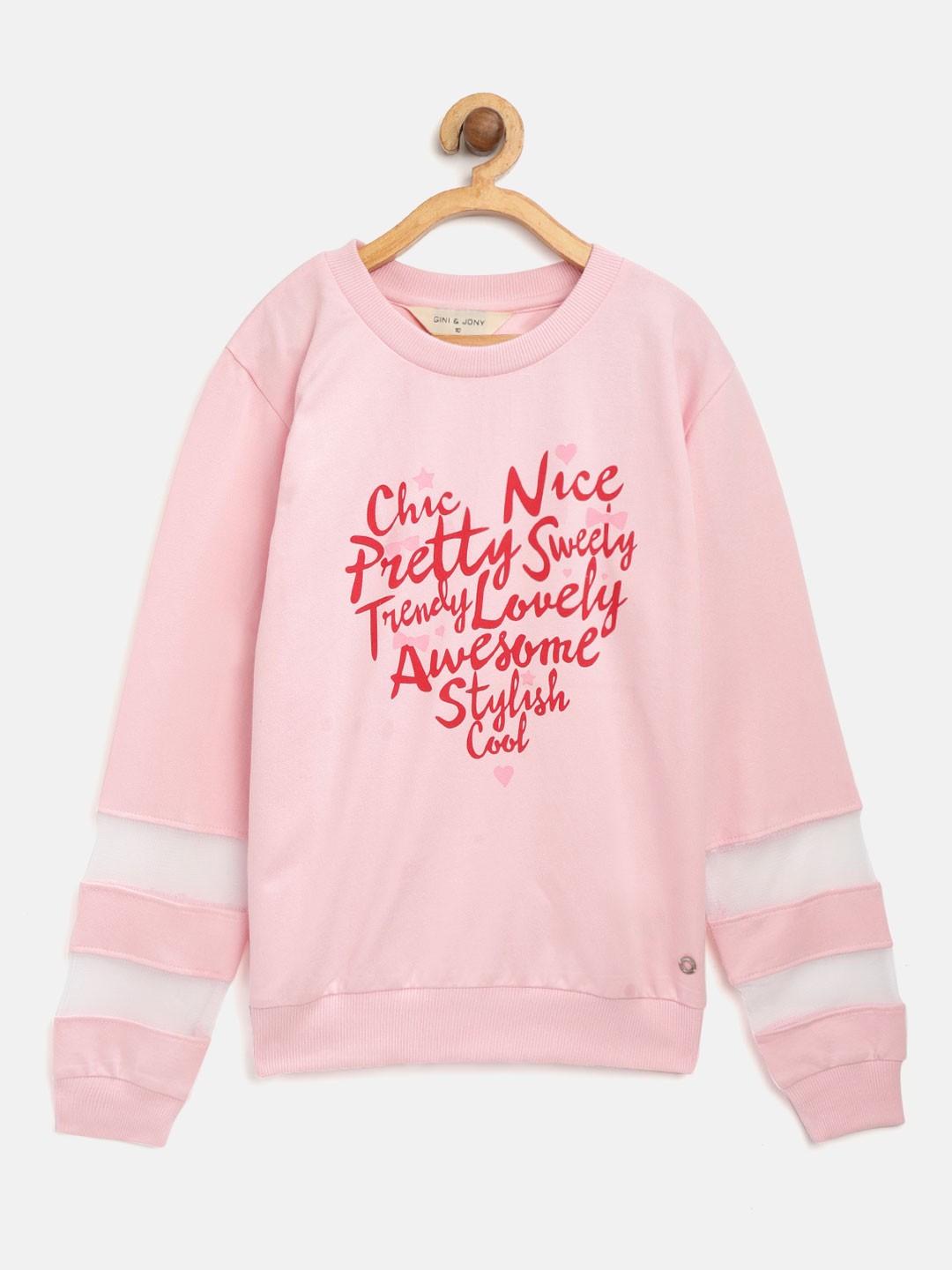 

Gini and Jony Girls Pink & Red Printed Sweatshirt