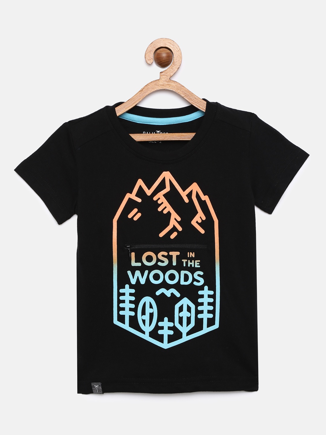 

Palm Tree Boys Black Printed Round Neck T-shirt