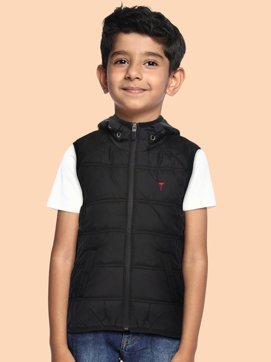 

Palm Tree Boys Black Solid Padded Jacket