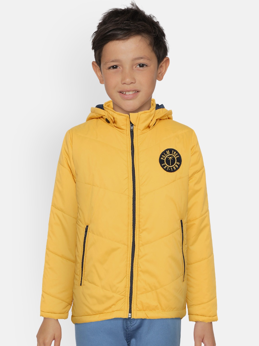 

Palm Tree Boys Yellow Solid Puffer Jacket