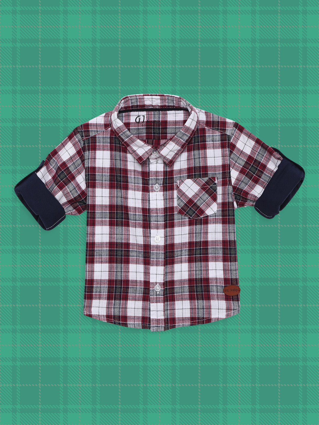 

Gini and Jony Infants Red & White Regular Fit Checked Casual Shirt