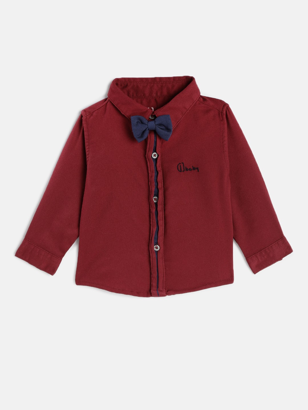 

Gini and Jony Infants Maroon Regular Fit Solid Casual Shirt