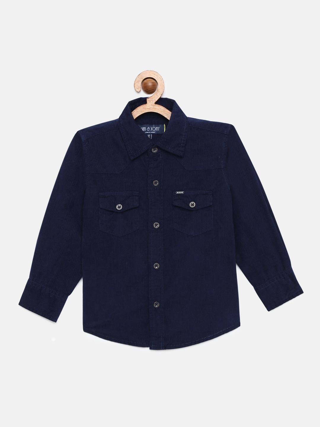 

Gini and Jony Boys Blue Regular Fit Solid Casual Shirt