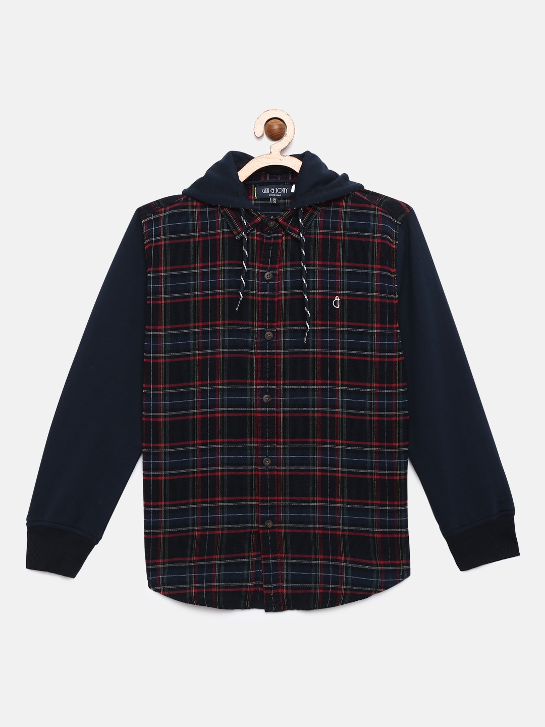

Gini and Jony Boys Blue Regular Fit Checked Casual Shirt