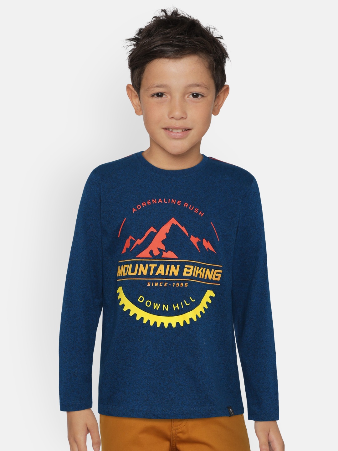 

Palm Tree Boys Blue Printed Round Neck Pure Cotton T-shirt